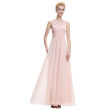 Starzz sem mangas rosa claro chiffon longo vestido de dama de honra ST000060-3